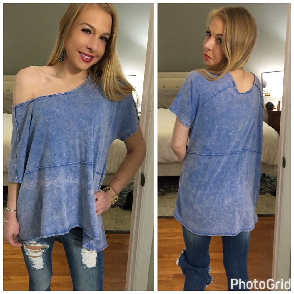 LAST 2!! 💕Pretty in blue Mineral wash tunic - Picture 3 of 3